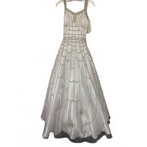 NEW LITTLE ROSIE girl's glitz pageant dress in white